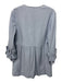 Sara Campbell Size M Light Blue Viscose Blend 3/4 Sleeve Ruffle Detail Jacket Light Blue / M