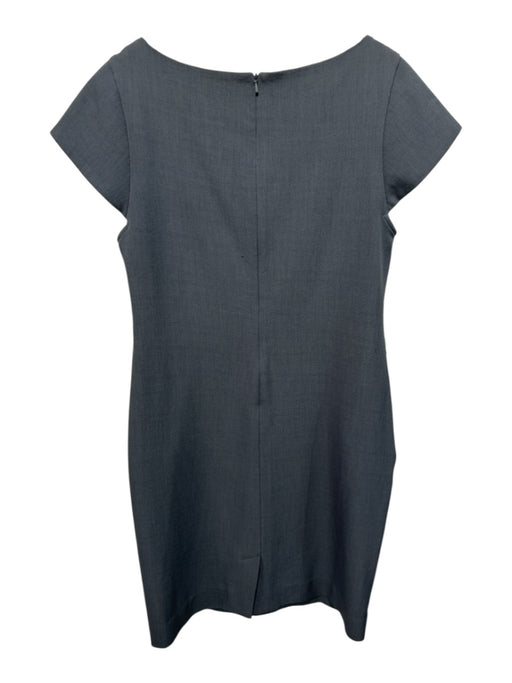 M.M. Lafleur Size 10 Gray No Fabric Tag Wide Neck Cap Sleeve Back Zip Dress Gray / 10