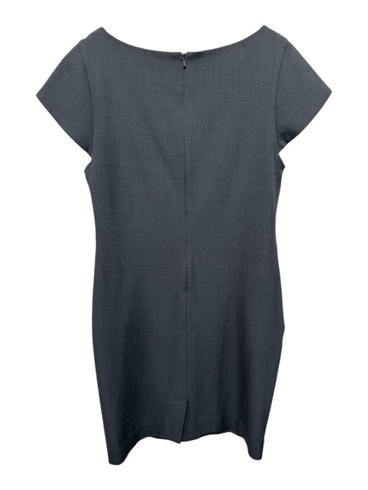M.M. Lafleur Size 10 Gray No Fabric Tag Wide Neck Cap Sleeve Back Zip Dress Gray / 10