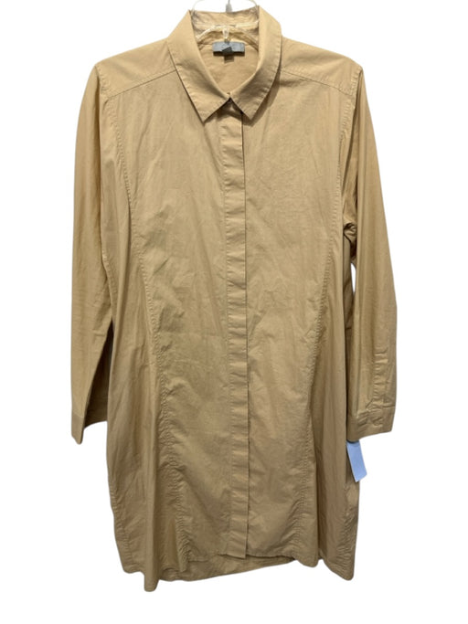COS Size 10 Beige Cotton Collared Button Up Long Sleeve Shirt Dress Beige / 10