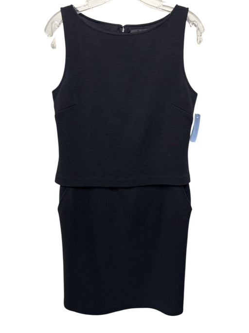 St. John Boutique Size 8 Black Wool Blend Sleeveless Front Pockets Dress Black / 8