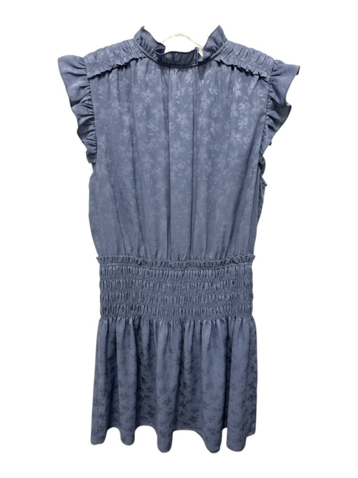 Current Air Size M Slate Blue Polyester Floral Sleeveless Ruffle Dress Slate Blue / M