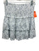 Line & Dot Size L White & Blue Rayon & Nylon Smocked Waist Band Tiered Skirt White & Blue / L