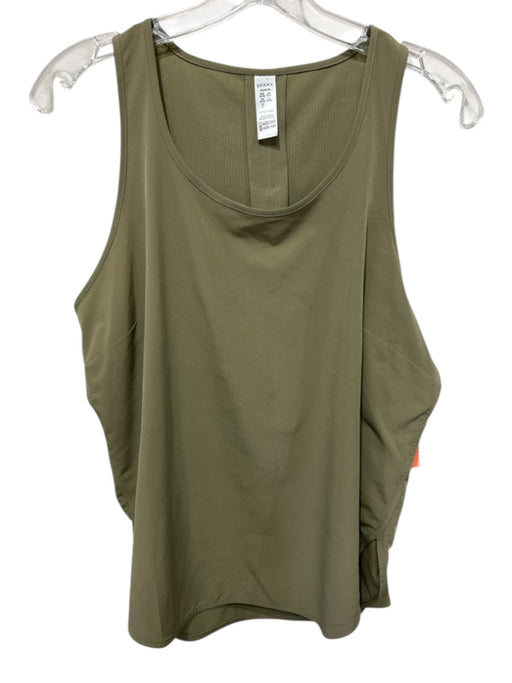 Spanx Size M Olive Gray Polyester Blend Sleeveless Tank Scoop Neck Top Olive Gray / M