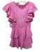 Loveshackfancy Size L Pink Cotton Ruffle Short Sleeve Floral Eyelet Tiered Dress Pink / L