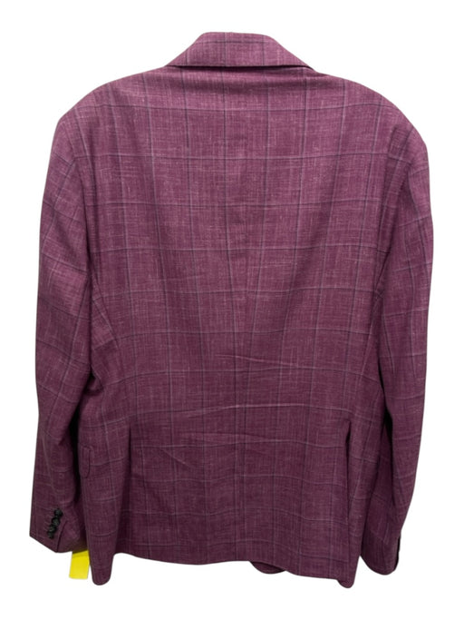 Ike Behar Like New Red Wool Blend Plaid 2 Button Men's Blazer Red / 42