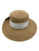 San Diego Hat Co. Beige & White Paper Woven Ribbon Tie Wide Brim Sun Hat Beige & White / One Size