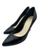 Chanel Shoe Size 38.5 Black Leather Upper Pointed Toe Toe Cap Heel Detail Pumps Black / 38.5