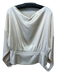 B Encore Size L Cream Beige Triacetate Blend Satin Asymmetric Neckline Top Cream Beige / L