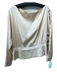 B Encore Size L Cream Beige Triacetate Blend Satin Asymmetric Neckline Top Cream Beige / L