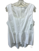 Veronica Beard Size 12 White Cotton Blend Sleeveless Square Neck Back Zip Top White / 12