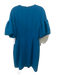 Amanda Uprichard Size L Teal Polyester 1/2 Puff Sleeve V Neck Back Zip Dress Teal / L