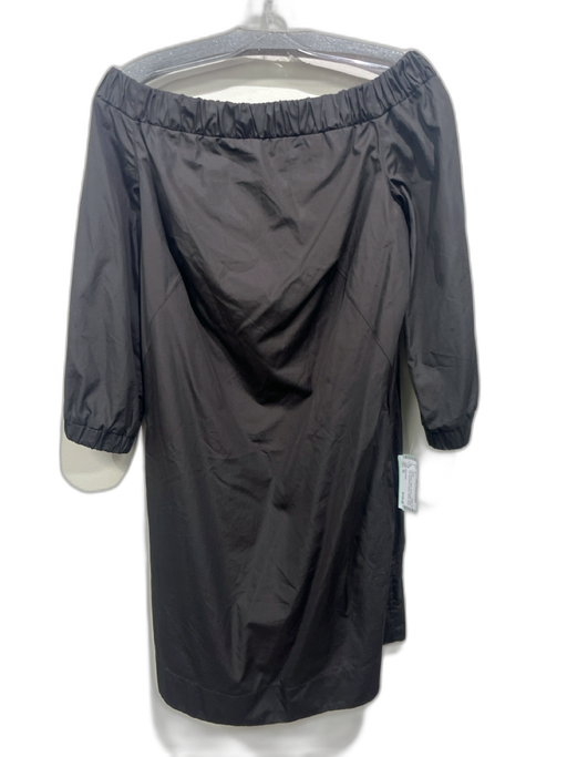 Akris Punto Size 10 Dark Brown Cotton Off Shoulder Elastic Top Darted Dress Dark Brown / 10