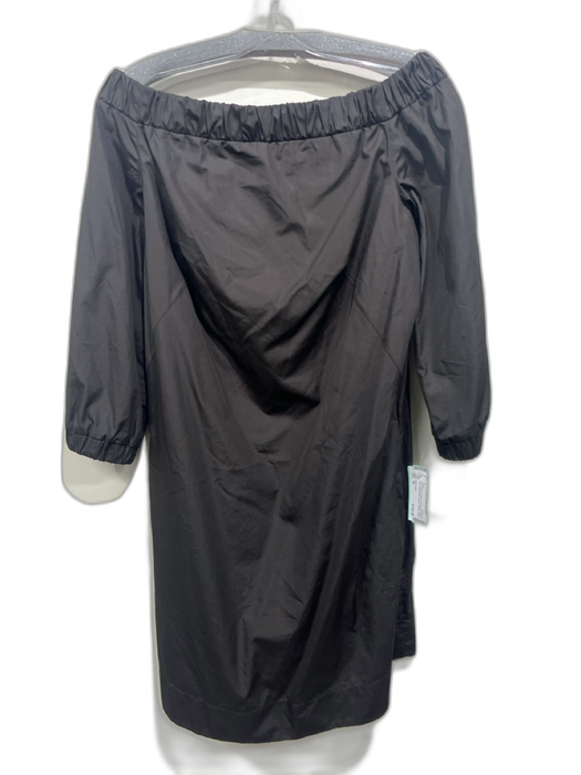 Akris Punto Size 10 Dark Brown Cotton Off Shoulder Elastic Top Darted Dress Dark Brown / 10