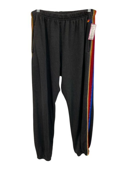 Aviator Nation Size XL Dark Gray & Multi Cotton Blend Elastic Waistband Pants Dark Gray & Multi / XL