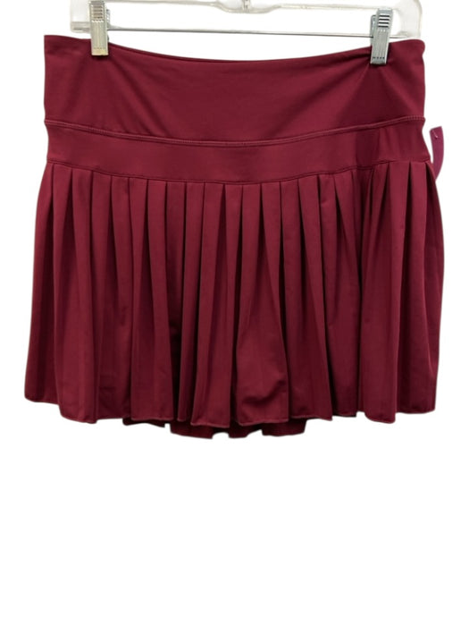 Goldhinge Size L Burgundy Red Polyester Blend Elastic Waistband Athletic Skirt Burgundy Red / L