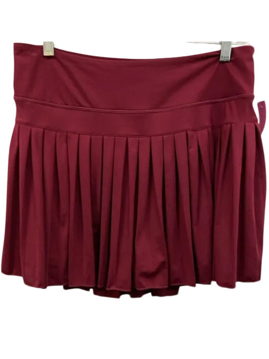 Goldhinge Size L Burgundy Red Polyester Blend Elastic Waistband Athletic Skirt Burgundy Red / L