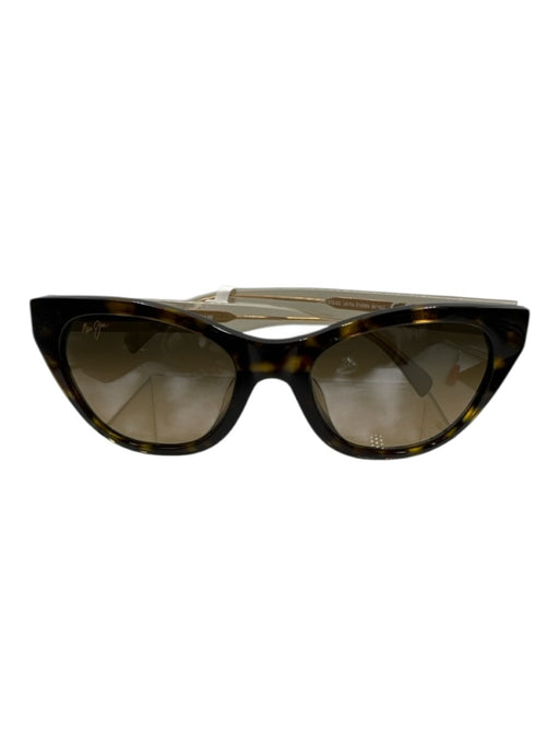 Maui Jim Brown Acetate Tortoiseshell Cat Eye Tinted Lens Polarized Sunglasses Brown