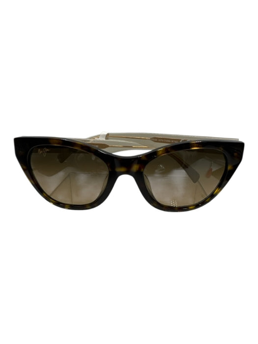 Maui Jim Brown Acetate Tortoiseshell Cat Eye Tinted Lens Polarized Sunglasses Brown
