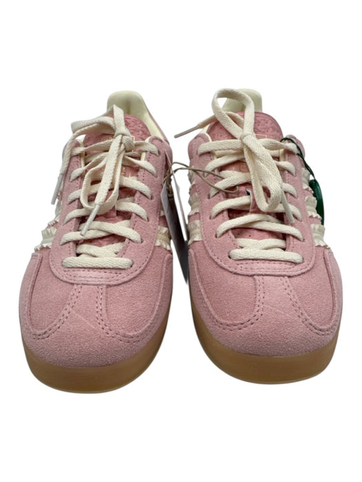 Adidas Shoe Size 6.5 Pink & Cream Leather Upper Suede Ribbon Detail Sneakers Pink & Cream / 6.5