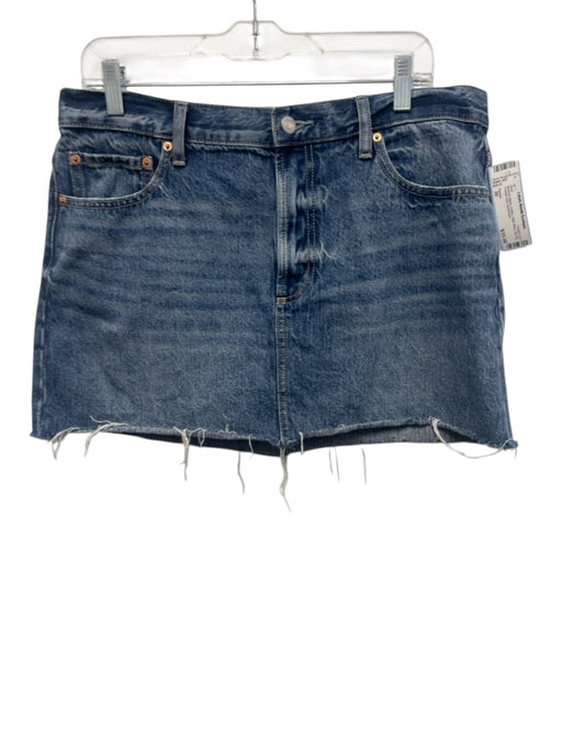 Pistola Size 30 Medium Wash Cotton High Rise Zip Fly Frayed Hem Skirt Medium Wash / 30