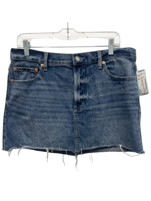 Pistola Size 30 Medium Wash Cotton High Rise Zip Fly Frayed Hem Skirt Medium Wash / 30