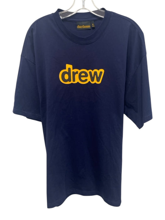 Drew Size M Navy Blue Cotton Blend logo T shirt Crew Men's Short Sleeve Navy Blue / M