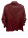 Cinq a Sept Size 10 Red Viscose Leather Button Up Ruffled sleeve hem Jacket Red / 10