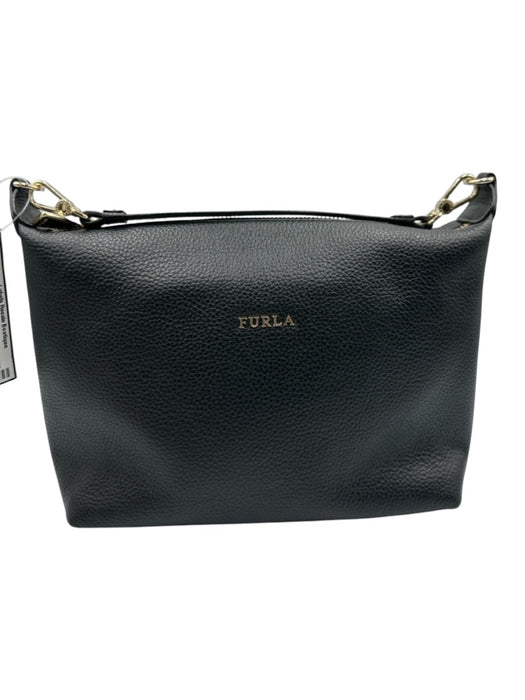 Furla Black Leather Gold Tone Hardware Slouchy Bag Black / Small