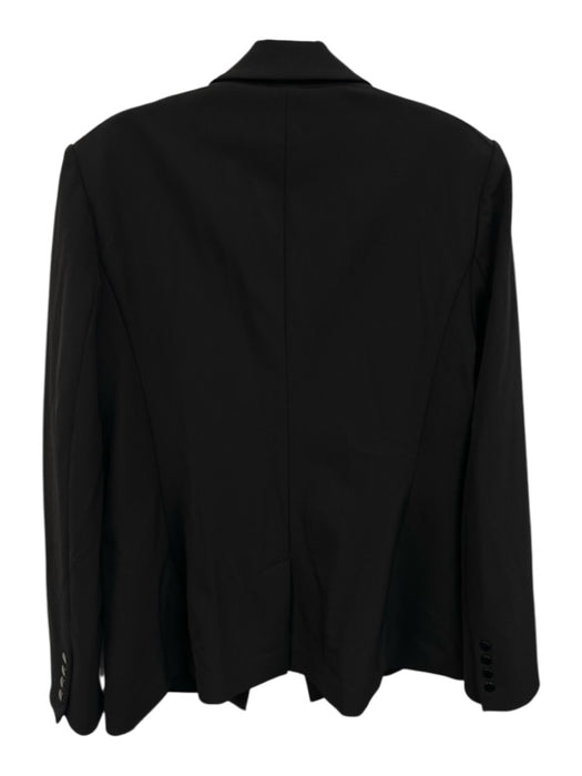 Veronica Beard Size 12 Black Nylon & Elastane Button Pointed Collar Jacket Black / 12