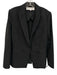 Veronica Beard Size 12 Black Nylon & Elastane Button Pointed Collar Jacket Black / 12