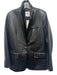 Zara Size XS Black Polyester Leather Blazer Button pointed collar Jacket Black / XS