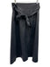 Tanya Taylor Size 12 Navy Polyester & Polyurethane Leather Front Tie Midi Skirt Navy / 12