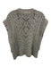 Veronica Beard Size L Grey Wool & Viscose Knit Vest Ribbed Trim Top Grey / L