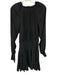 Ramy Brook Size Est M Black Missing Fabric Tag Long Sleeve V Neck & Back Dress Black / Est M