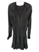 Ramy Brook Size Est M Black Missing Fabric Tag Long Sleeve V Neck & Back Dress Black / Est M