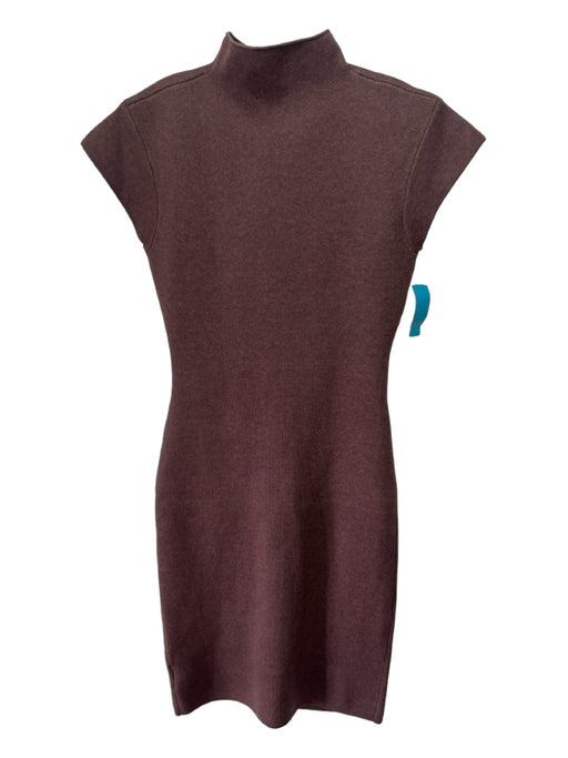 Bliss Size L Brown Rayon Blend Mock Neck Bodycon Dress Brown / L