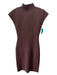 Bliss Size L Brown Rayon Blend Mock Neck Bodycon Dress Brown / L