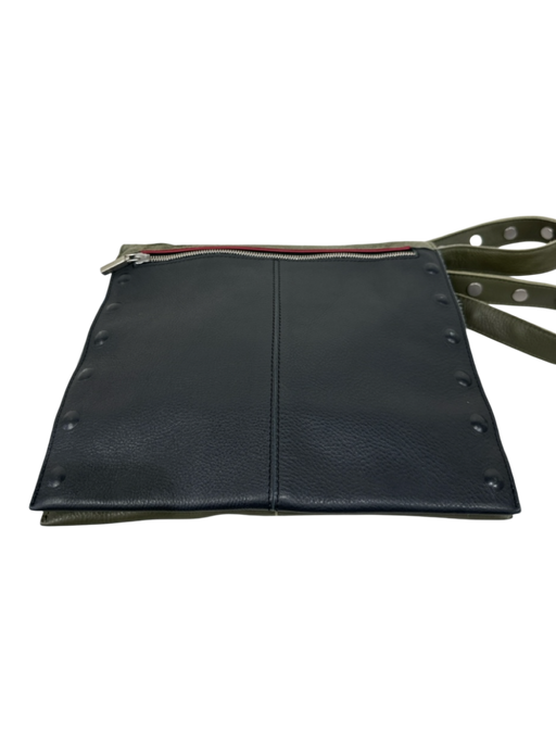 Hammitt Olive Green Leather silver tone hardware Adjustable Strap Flap Top Bag Olive Green