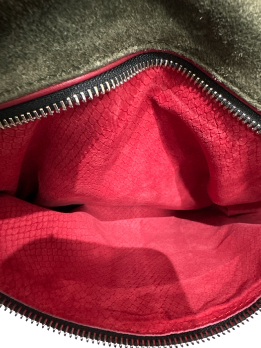 Hammitt Olive Green Leather silver tone hardware Adjustable Strap Flap Top Bag Olive Green