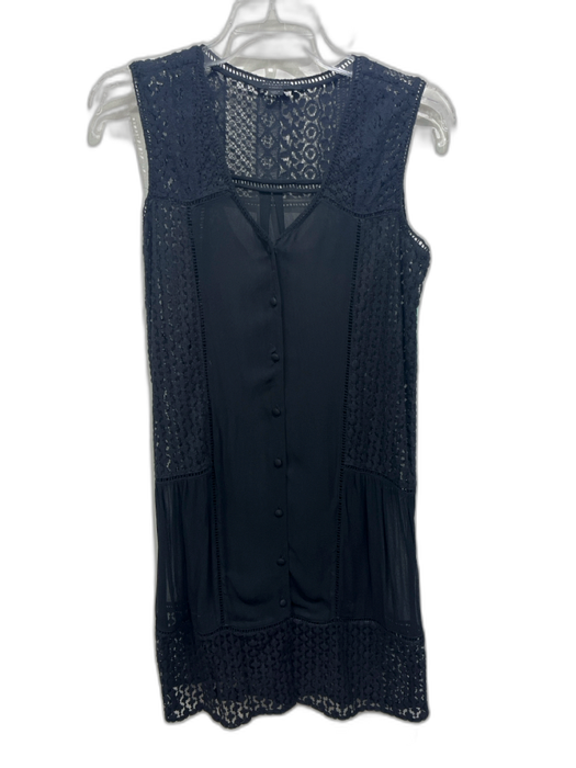 All Saints Size XS Black No Fabric Tag Sheer Sleeveless Lace Detail Dress Black / XS