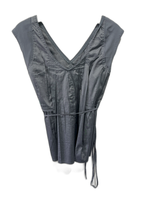 Cotelac Size 1 Gray Cotton Blend Sleeveless Double V Neck Waist tie Peplum Top Gray / 1