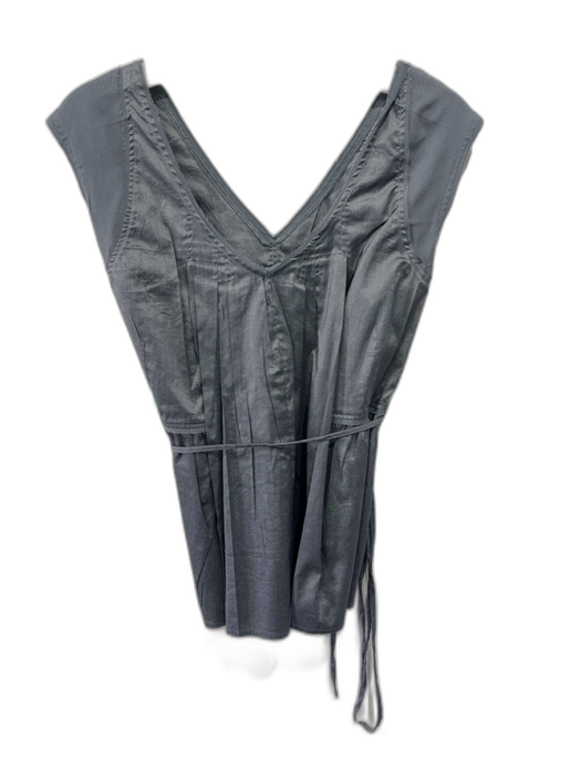 Cotelac Size 1 Gray Cotton Blend Sleeveless Double V Neck Waist tie Peplum Top Gray / 1