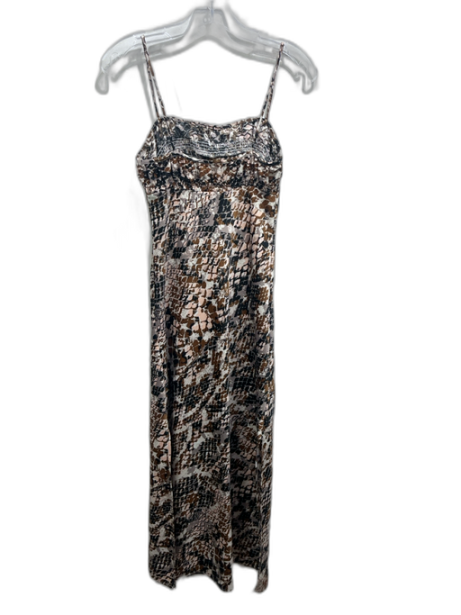 Anthropologie Size XXS Black, Brown & Pink Polyester Spaghetti Strap Dress Black, Brown & Pink / XXS