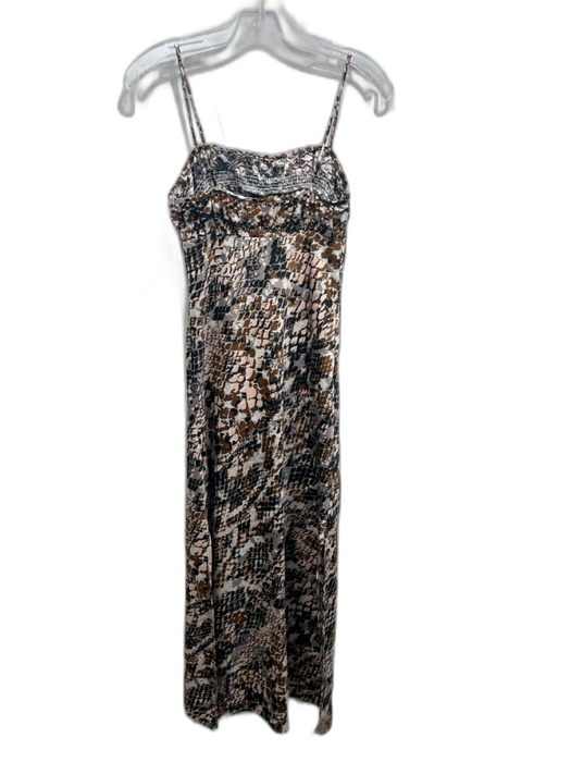 Anthropologie Size XXS Black, Brown & Pink Polyester Spaghetti Strap Dress Black, Brown & Pink / XXS