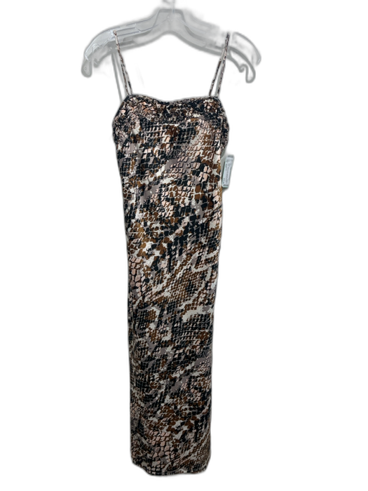 Anthropologie Size XXS Black, Brown & Pink Polyester Spaghetti Strap Dress Black, Brown & Pink / XXS