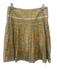 Cotelac Size 1 Yellow, Green & Cream No Fabric Tag Back Zip Fan Print Skirt Yellow, Green & Cream / 1