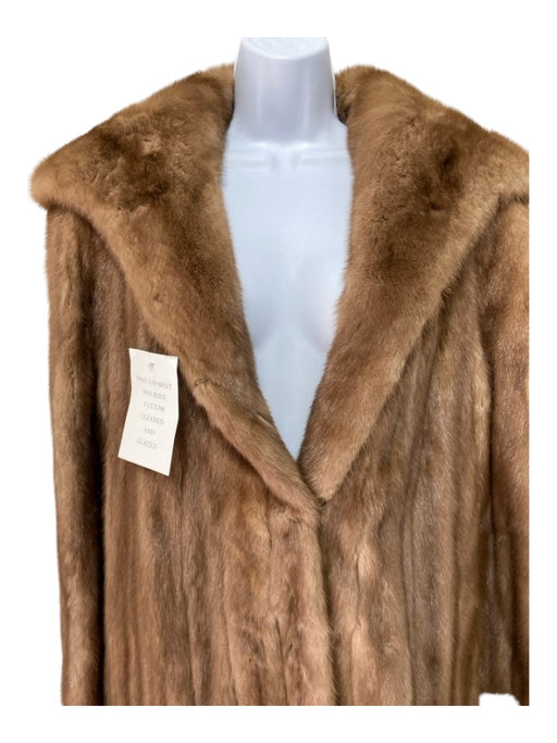 Koslows Size 42 Honey Brown Mink Paneled Hook Closure Wide Collar Coat Honey Brown / 42