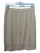 St John Evening Size 6 Beige Wool Blend Elastic Waist Sequin Detail Knit Skirt Beige / 6