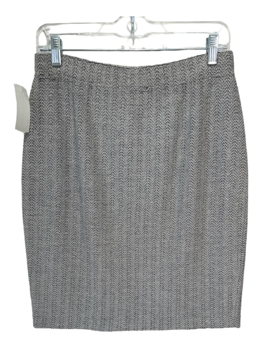 St John Collection Size 6 Black & Beige Wool Blend Elastic Waist Knit Skirt Black & Beige / 6